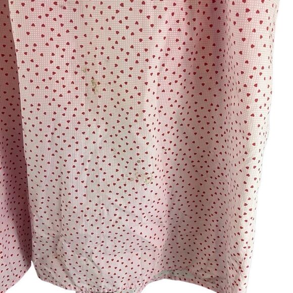 Vtg 80s Artistic Fantasy Gingham Heart Print Pearl Snap Robe Dress Jam Jar Pocke - Picture 8 of 11